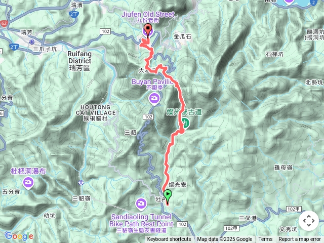 1140403牡丹車站～貂山古道～草山戰備道～就九分老街