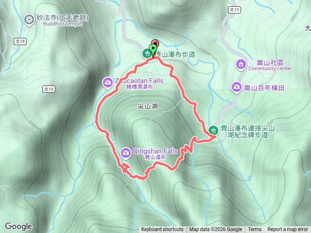 青山瀑布尖山湖