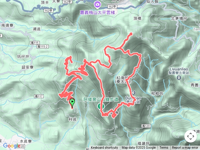 鹹菜甕步道紅南坑大巃頂獨立山樟腦寮阿拔泉福興宮