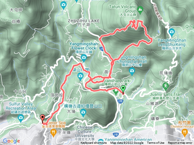 2022-03-20中山樓-金露天宮-七星山南峰-凱達格蘭山-七星東峰-苗圃-惇敘工商站