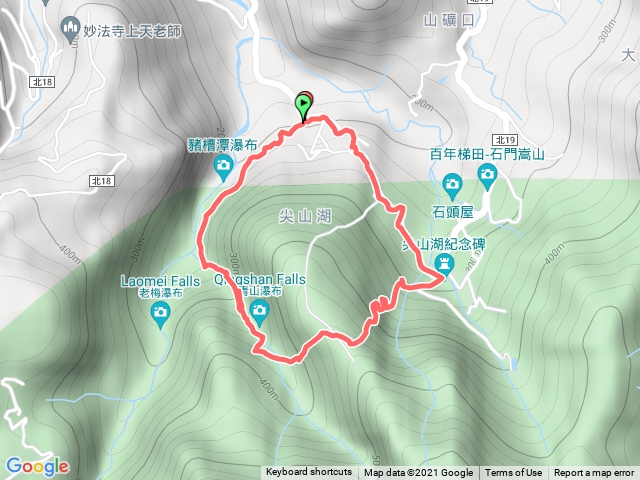 青山瀑布--尖山湖紀念碑步道