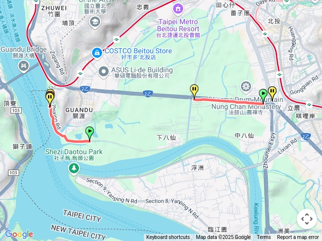 健走到關渡碼頭