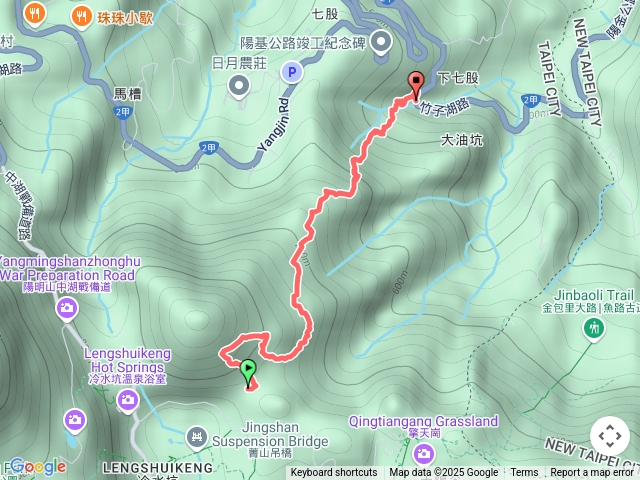 雍來礦場後面的神秘山路-竹子湖路