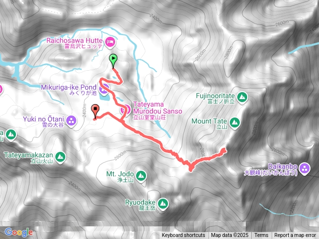 雷鳥莊雄山登頂