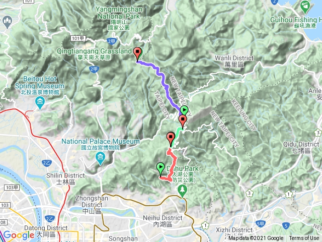 內湖鯉魚山步道上擎天岡