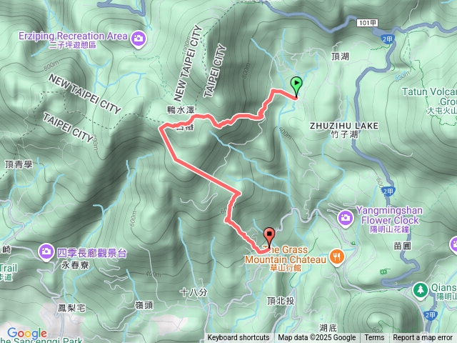 (65)11498(一)竹子湖站青楓步道大屯連峰步道大屯山南峰小屯山頂湖山無尾崙頂湖站