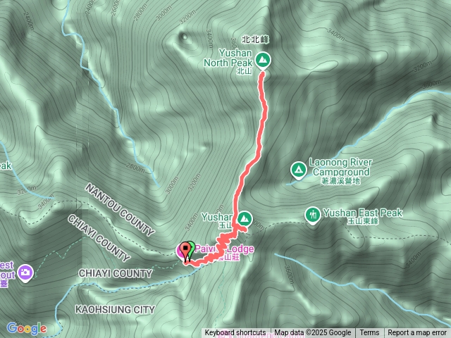 玉山北峰、主峰