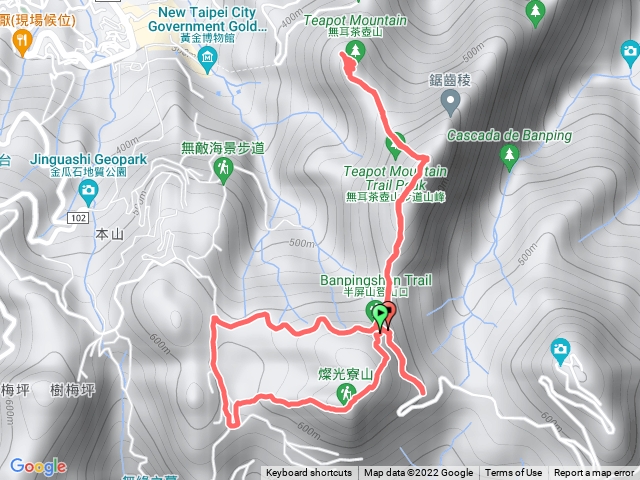 燦光寮山O走，半屏山、茶壺山原路去回