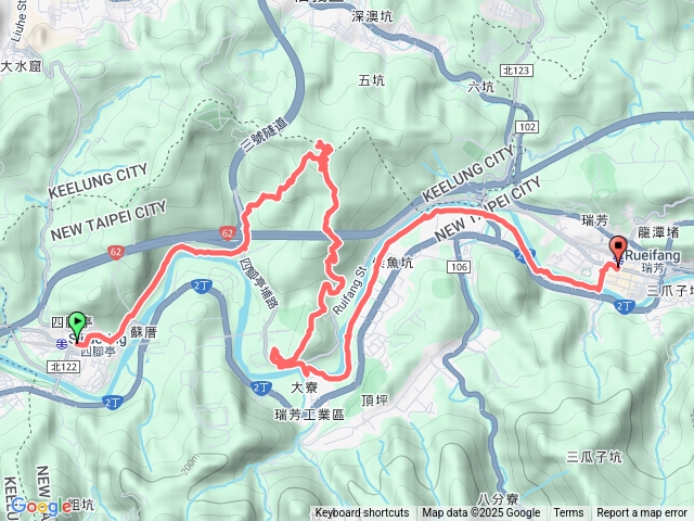 四腳亭車站經四腳亭砲台到瑞芳車站預覽圖