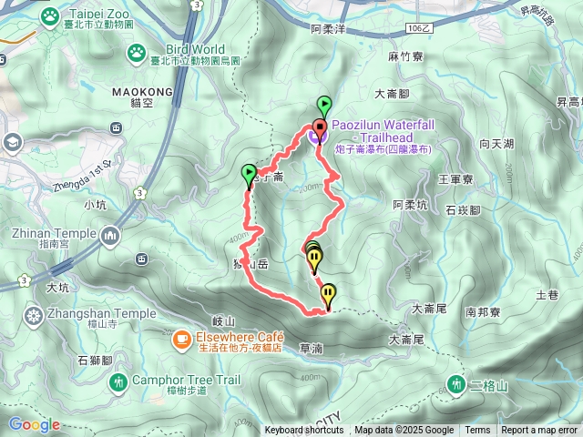 深坑步道、猴山岳前鋒、猴山岳主峰、林家草厝、炮子崙瀑布健走20251018預覽圖