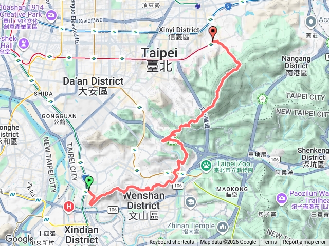 景美捷運站. 圳頭山. 景美山. 興隆山.興隆山東北峰 .博嘉山. 博嘉二山. 天立後山. 妙高台. 馬蹄平台. 南港山. 九五峰. 虎山牌. 奉天宮站預覽圖