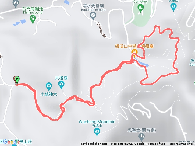 石門路70號登山口-直上山中湖-繞湖一大圈-原路返回70號登山口