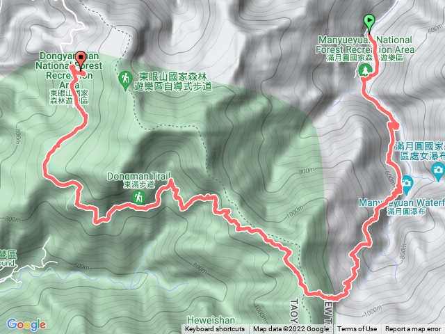 滿月圓至東眼山（東滿步道）