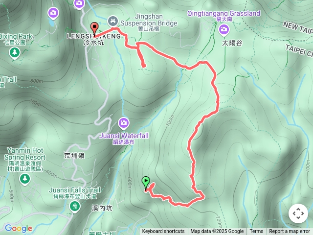 菁礐山（竹篙山西南峰）>竹篙坪>竹篙山>雞心崙>冷水坑