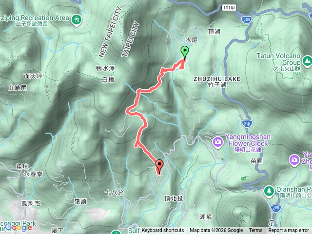 竹子湖青楓步道左轉左叉路左下頂湖山無尾崙山風尾站小8石牌站