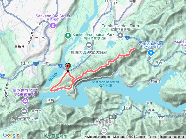 頭寮山環湖公路下石門壩頂