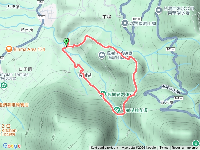 楓樹湖古道水管路預覽圖