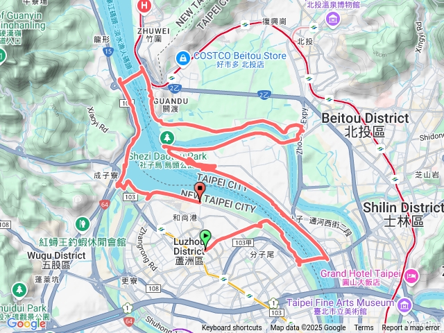 202500101 三重 重陽大橋 淡水河濱自行道  社子島  威靈廟  島頭公園 社子大橋  基隆河右岸自行車道  關渡宮(大橋) 八里左岸自行車道 五股 蘆洲