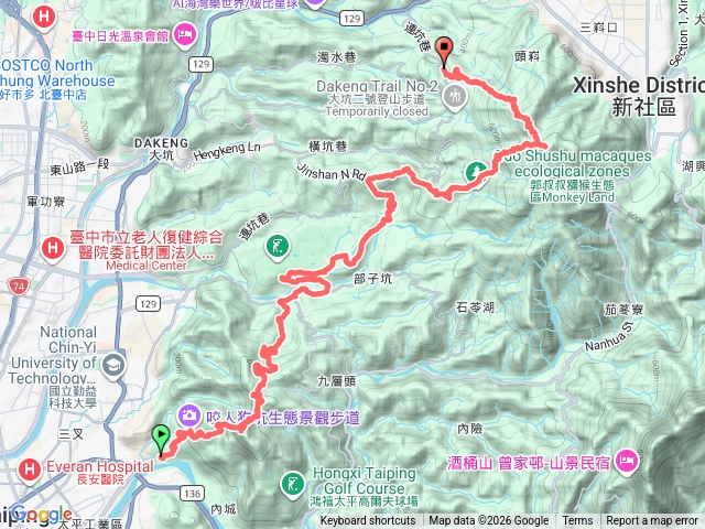 太平一江橋-三汀山-中正露營區-頭嵙山-一號登山步道預覽圖