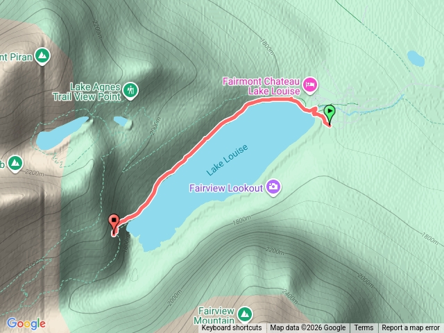 加拿大技術攀登路線-接近approach-Lake Louise Back of the Lake