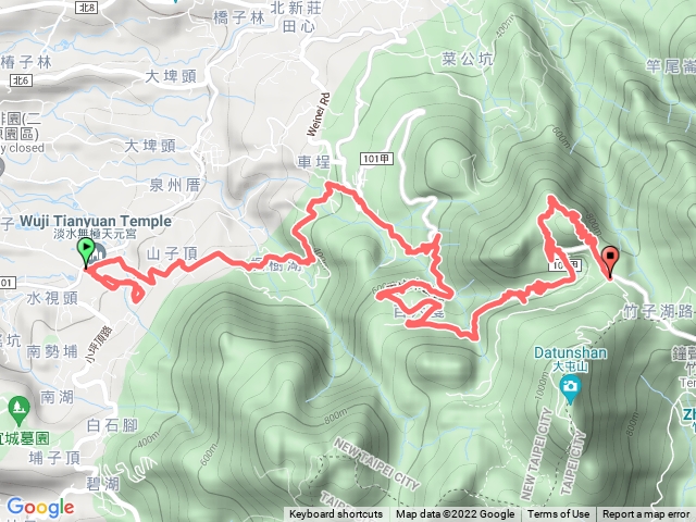 天元宮-山子頂-巴拉卡-菜公坑山-二子坪遊客中心