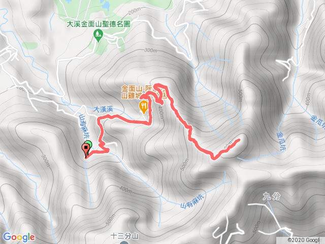 2020-04-18_3-金面山-第3登山口(土雞城)來回-順登錄沿途方便停車處