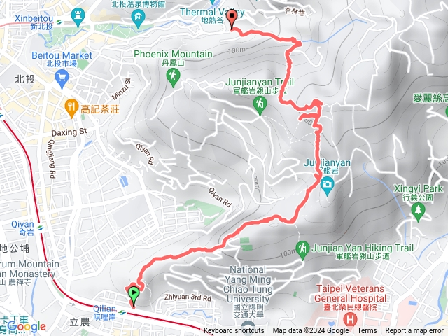 北投東華公園到銀光巷登山口