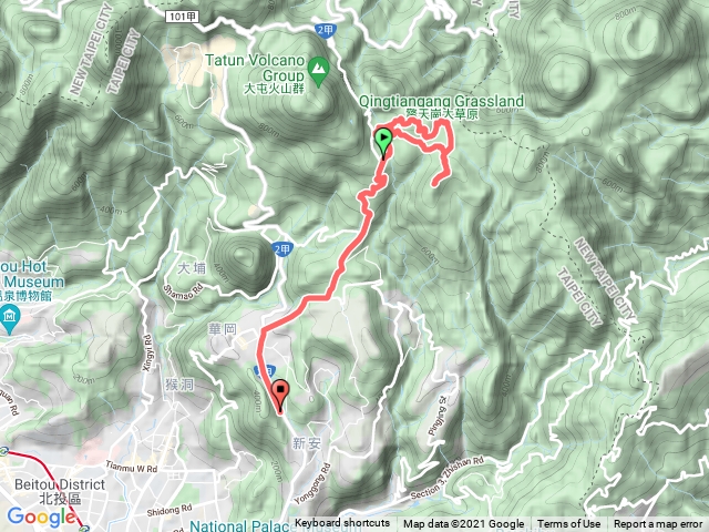 冷擎步道~ 竹篙山~ 擎天崗遊客中心停車場~冷水坑 O形一圈