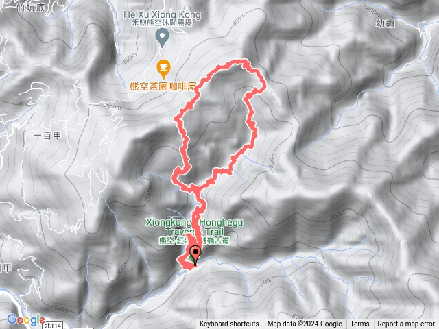 熊空橋上熊空瀑布，竹坑山O走（探勘路線）