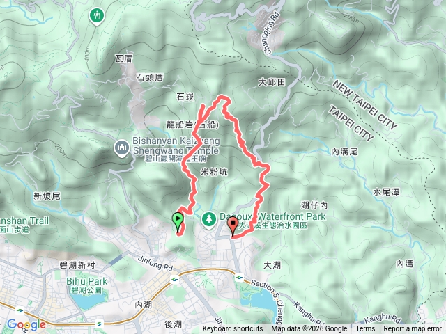 碧湖內溝溪步道龍船岩開眼山石崁山牛稠湖山大湖山預覽圖