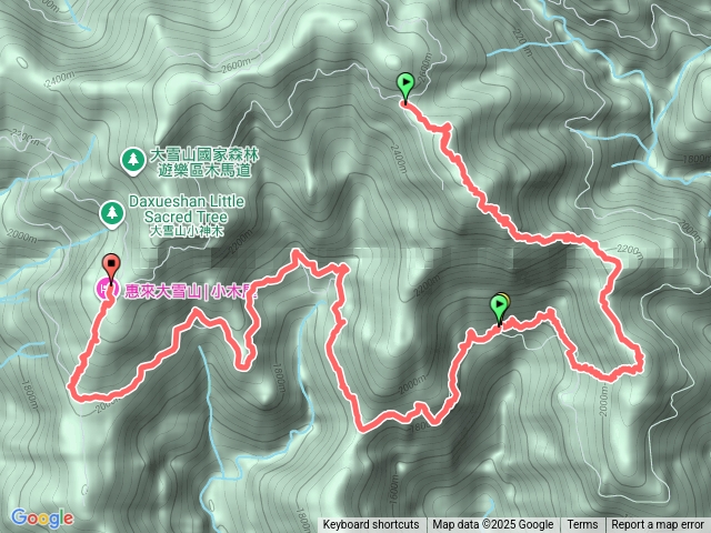 平石山縱走（西北、前、主） 下大雪山森林遊樂區