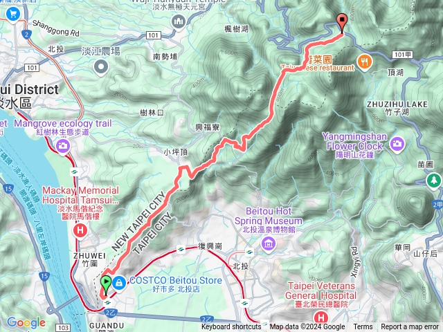 20241027 臺北大縱走第一段 捷運關渡站-二子坪