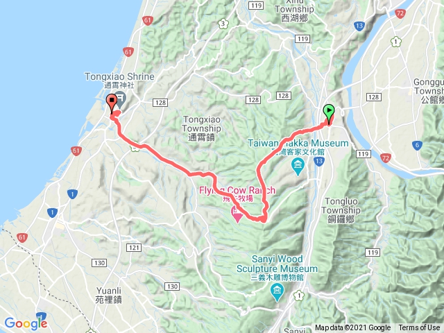 銅鑼徒步到通霄(重光診所-銅鑼天主堂-銅鑼天空步道-挑鹽古道-通霄落羽松大道-通霄天主堂-通霄神社)