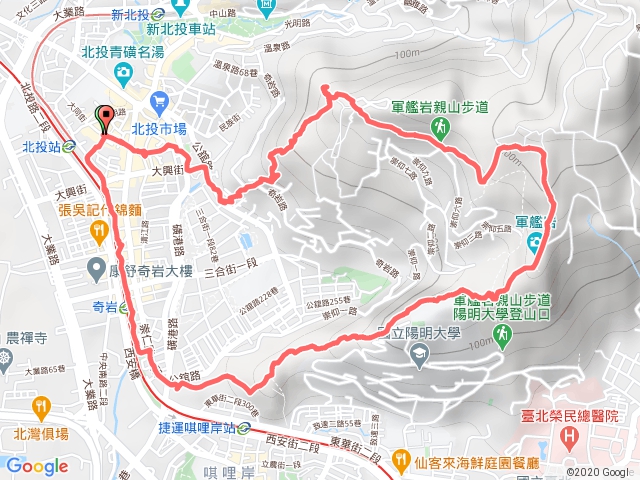 北投站軍艦岩唭哩岸山環型