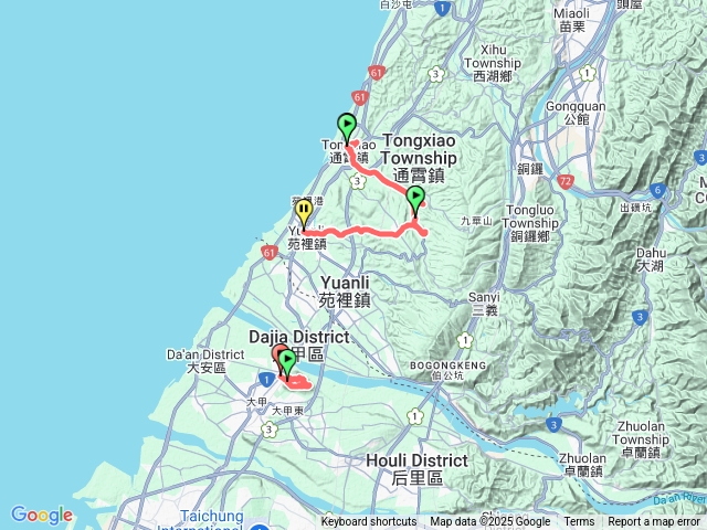 通霄、苑裡、大甲火車站