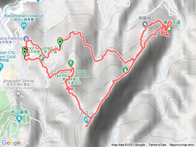 無耳茶壺山、劍龍陵、鋸齒陵O型