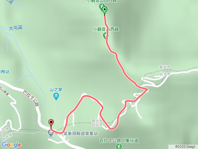 小觀音山 鞍部停車場上 戰備道路下