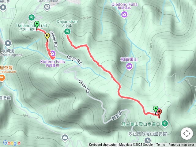 秀峰瀑布、龍船洞-續接四分尾山-大尖山
