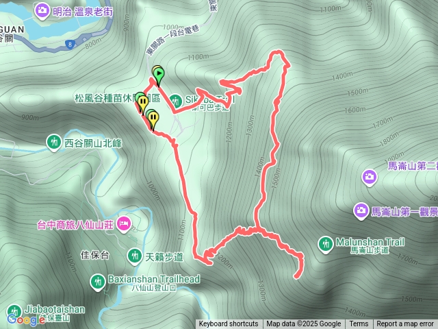谷關七雄-馬崙山O型路線預覽圖