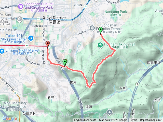 四獸山步道(慈惠堂)起登，經95峯象山下預覽圖