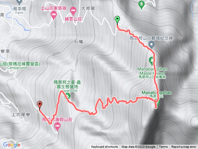 小百岳 馬那邦山: 上湖登山口-天然湖登山口-天然湖產業道路