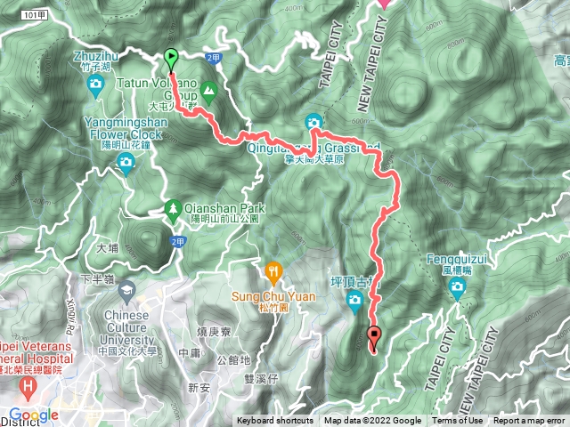 2022-12-23 台北大縱走第三段(調整版)─小油坑→七星山主峰→七星山東峰→冷水坑→擎天崗→石梯嶺→北五指山→高頂山→荷蘭古道→→溪和宮