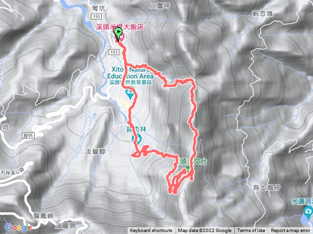 溪頭米堤-香蕉園-北嶺-南鳳凰山-天文台 O形