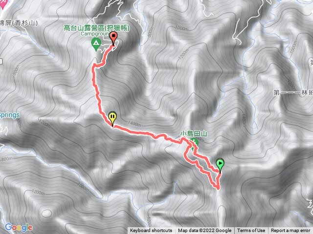 高台山 小島田山 中島田山 大島田山縱走