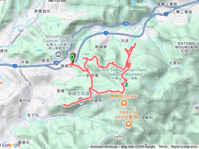 龜山八連峰：囍家社區~新湖嶺山~大棟尾山~大湖頂山~大棟山~關公嶺北峰~馬頭厝山~馬頭尖~東嶺頂山~囍家社區預覽圖