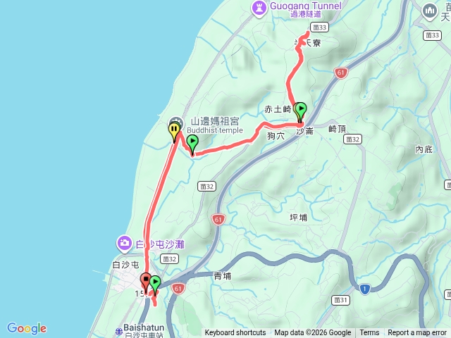 白沙屯山崎頂山來回15公里