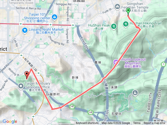 九五峰到臨光捷運站