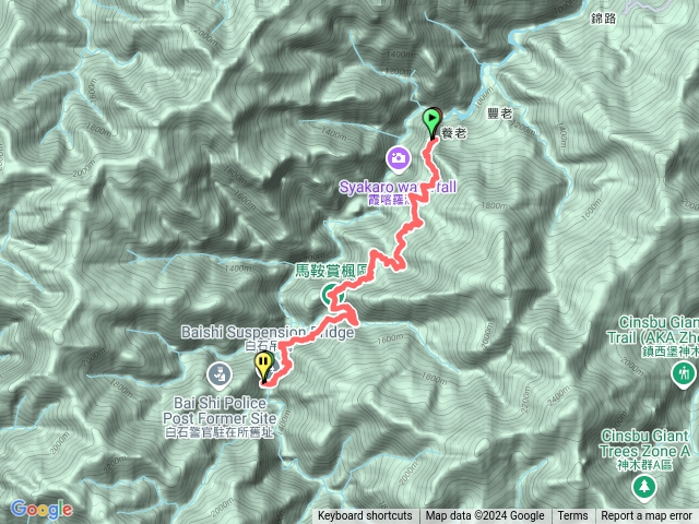 霞喀羅古道(養老登山口去回白石吊橋)預覽圖