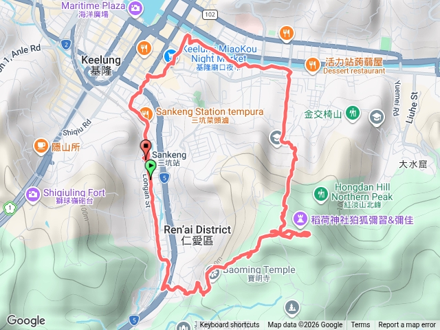 三坑車站寶明寺登山口扶輪社觀景紅淡山觀景台銘傳國中廟口三坑車站預覽圖