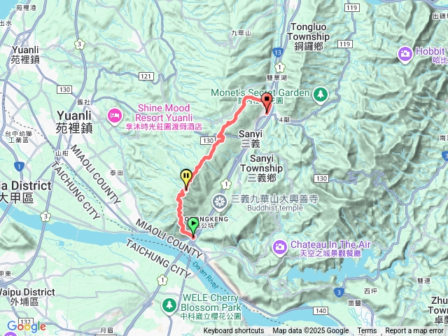 火炎山慈濟山三義山縱走預覽圖